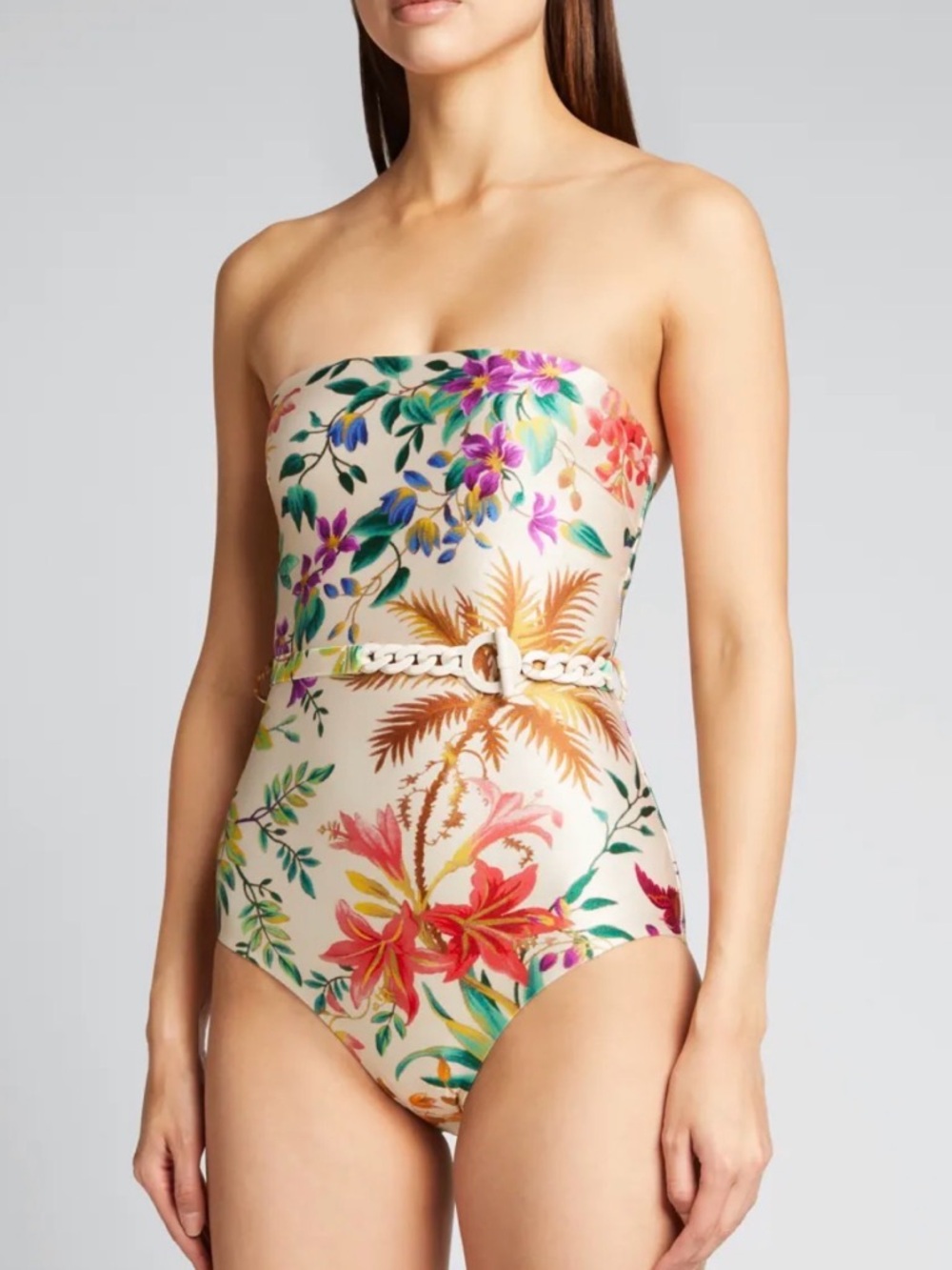 Zimmermann Tropicana Chain Belt Swimsuit